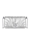 Givenchy 4g Liquid Laminated Quilted Leather Chain Wallet In Light-silver