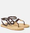 Givenchy Liquid 4g Leather Thong Espadrille Sandals In Brown