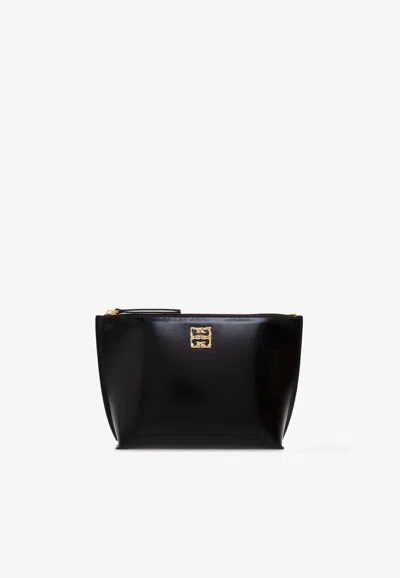 Givenchy 4g Liquid Leather Pouch Bag In Black
