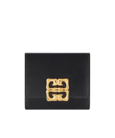 Givenchy 4g Liquid Leather Wallet In Black