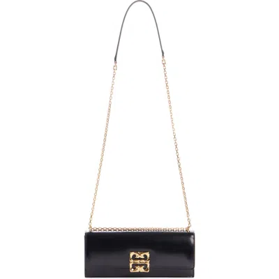 Givenchy 4g Liquid Logo Leather Shoulder Bag In 001-black