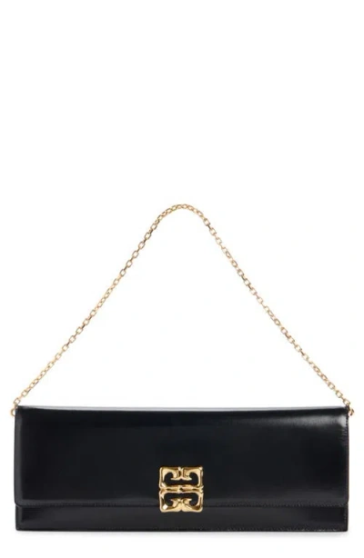 Givenchy 4g Liquid Logo Long Calfskin Clutch In Black