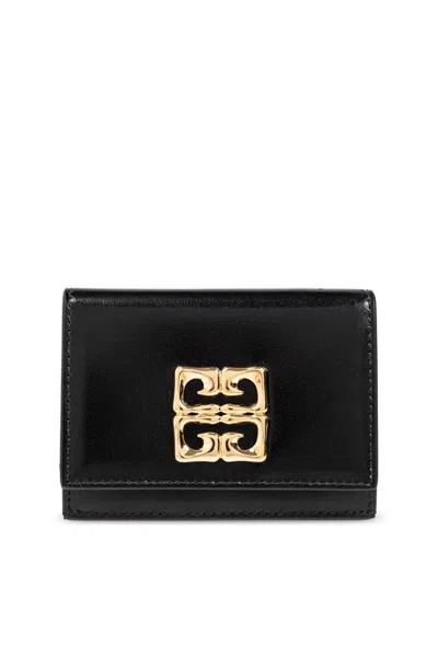 Givenchy 4g Liquid Logo Plaque Card Holder In Black