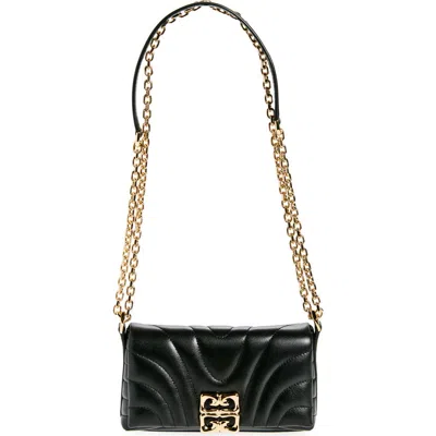Givenchy 4g Liquid Logo Quilted Calfskin Wallet On A Chain In Black