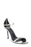 Givenchy 4g Liquid Logo Sandal In Silvery/golden