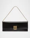 Givenchy 4g Liquid Long Clutch Bag In Leather In Black