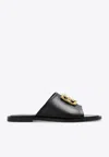 Givenchy 4g Liquid Black Flat Mules In Black