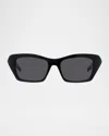 Givenchy 4g Liquid Rectangle Acetate Sunglasses In Sblksmk