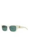 Givenchy Gv40103i 4g Liquid 21n Bianco Lucido Sunglasses In White/green