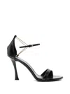 Givenchy 4g Liquid Leather Sandals In Black