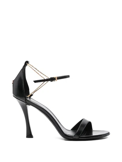 Pre-owned Givenchy 4g Liquid Sandals In Black