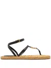 Givenchy Liquid 4g Leather Thong Espadrille Sandals In Black