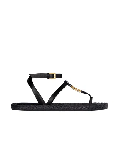 GIVENCHY GIVENCHY 4G PLAQUE RAFFIA SANDALS