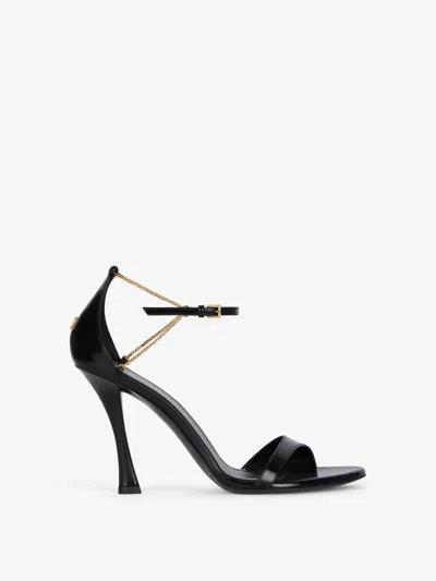 GIVENCHY 4G LIQUID HEELED SANDALS IN LEATHER