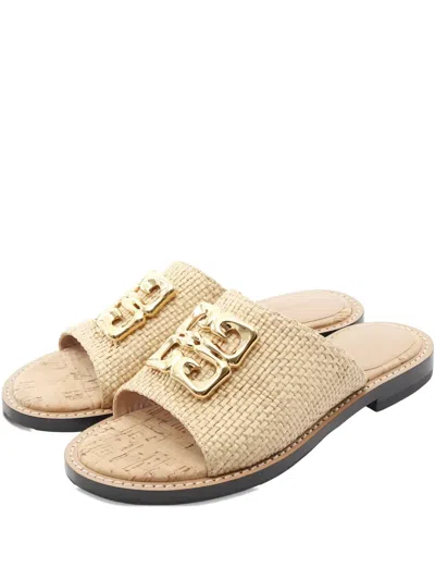 Pre-owned Givenchy 4g Liquid Slide Sandals In Neutral