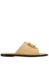 Givenchy 4g Medallion Woven Slide Sandals In Neutrals