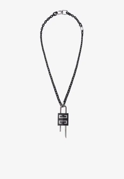Givenchy 4g Lock Chain Necklace In Black