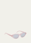 Givenchy Gv Day 55mm Cat Eye Sunglasses In Shiny Pink Smoke