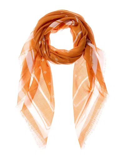 Givenchy 4g Logo Blended Silk & Cashmere Scarf In Orange