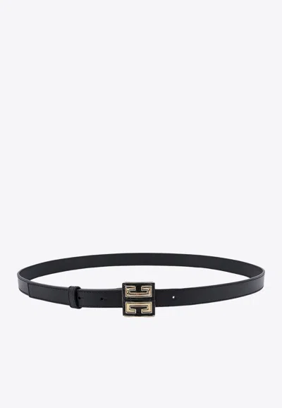 Givenchy 4g Logo Buckle Leather Belt In Black