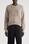Givenchy 4g Logo Cashmere Crewneck Sweater In Pumice Beige
