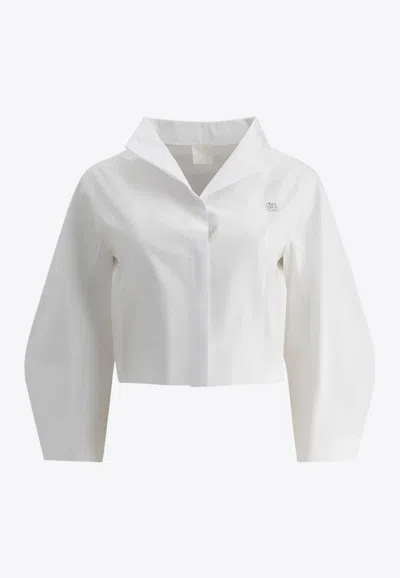 Givenchy Logo-plaque Cropped Shirt In White