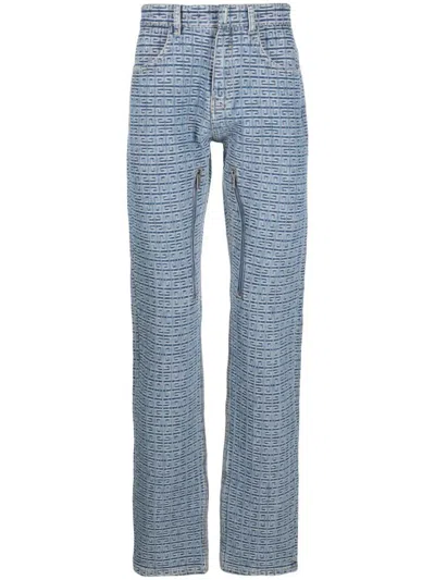 Givenchy 4g Logo Denim Cotton Jeans In Blue