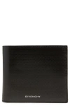 Givenchy 4g Logo Embossed Leather Bifold Wallet In Black/ Burgundy