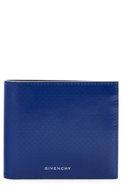 Givenchy 4g Logo Embossed Leather Bifold Wallet In Sapphire Blue