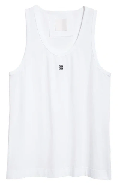 Givenchy 4g Logo Embroidered Cotton Tank In White