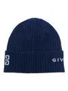 GIVENCHY 4G LOGO-EMBROIDERED RIBBED-KNIT BEANIE
