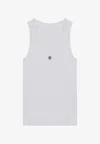 Givenchy Women's White Logo-plaque Cropped Ribbed Cotton-jersey Tank Top In White