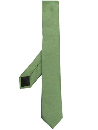 Givenchy 4g Logo-embroidered Tie In Green