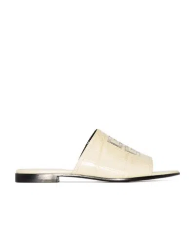 Givenchy 4g-logo Flat Sandals In Off White