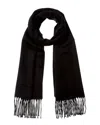 Givenchy 4g Logo Fringed Wool Scarf In Black
