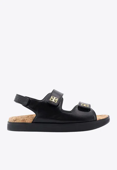 GIVENCHY 4G LOGO LEATHER SANDALS