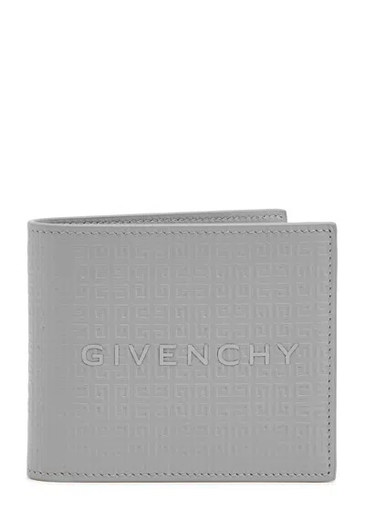 Givenchy 4g Logo Leather Wallet In Grey