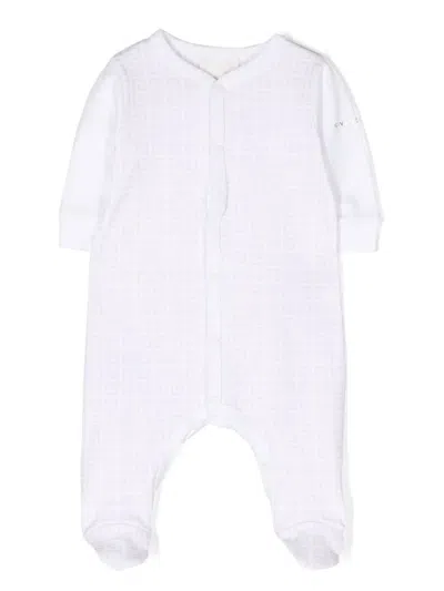 Givenchy Babies' 4g-logo Long-sleeve Pajamas In White