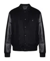 Givenchy Varsity Jacket In Wool And Leather With 4g Detail In Black