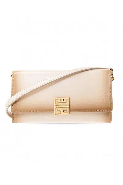 Givenchy 4g Logo-plaque Chained Wallet In Beige