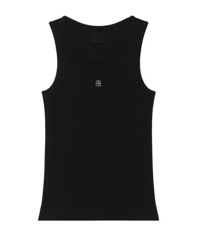 GIVENCHY GIVENCHY 4G LOGO PLAQUE CREWNECK TANK TOP