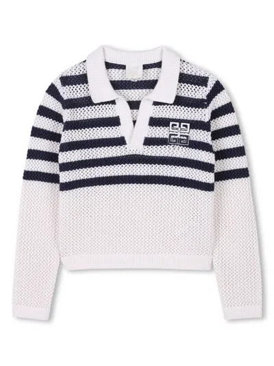 Givenchy Kids' 4g Logo-plaque Knit Jumper In Weiss
