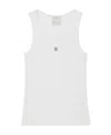 Givenchy Women's White Logo-plaque Cropped Ribbed Cotton-jersey Tank Top In White