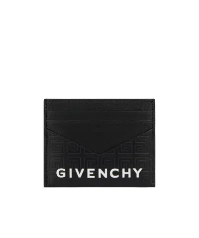 Givenchy 4g Logo Print Cardholder In Black