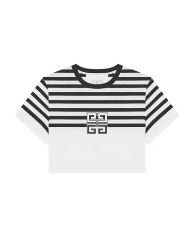Givenchy 4g Logo-print Cropped T-shirt In White