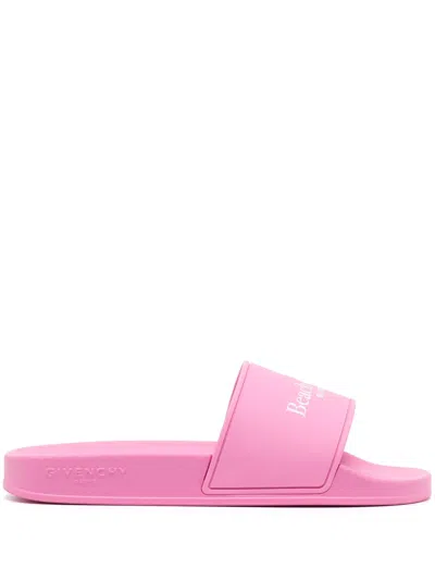 Givenchy 4g Logo-print Slides In Pink