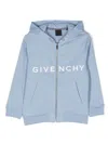 Givenchy 4g Logo-print Zip-up Hoodie In Blue