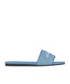 Givenchy 4g Flat Mules In Raffia In Blue