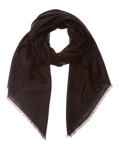 Givenchy 4g Logo Silk & Wool Scarf In Brown