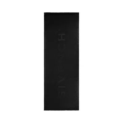 Pre-owned Givenchy 4g Logo Silk Blend Scarf 'black' | Women's Size Onesize